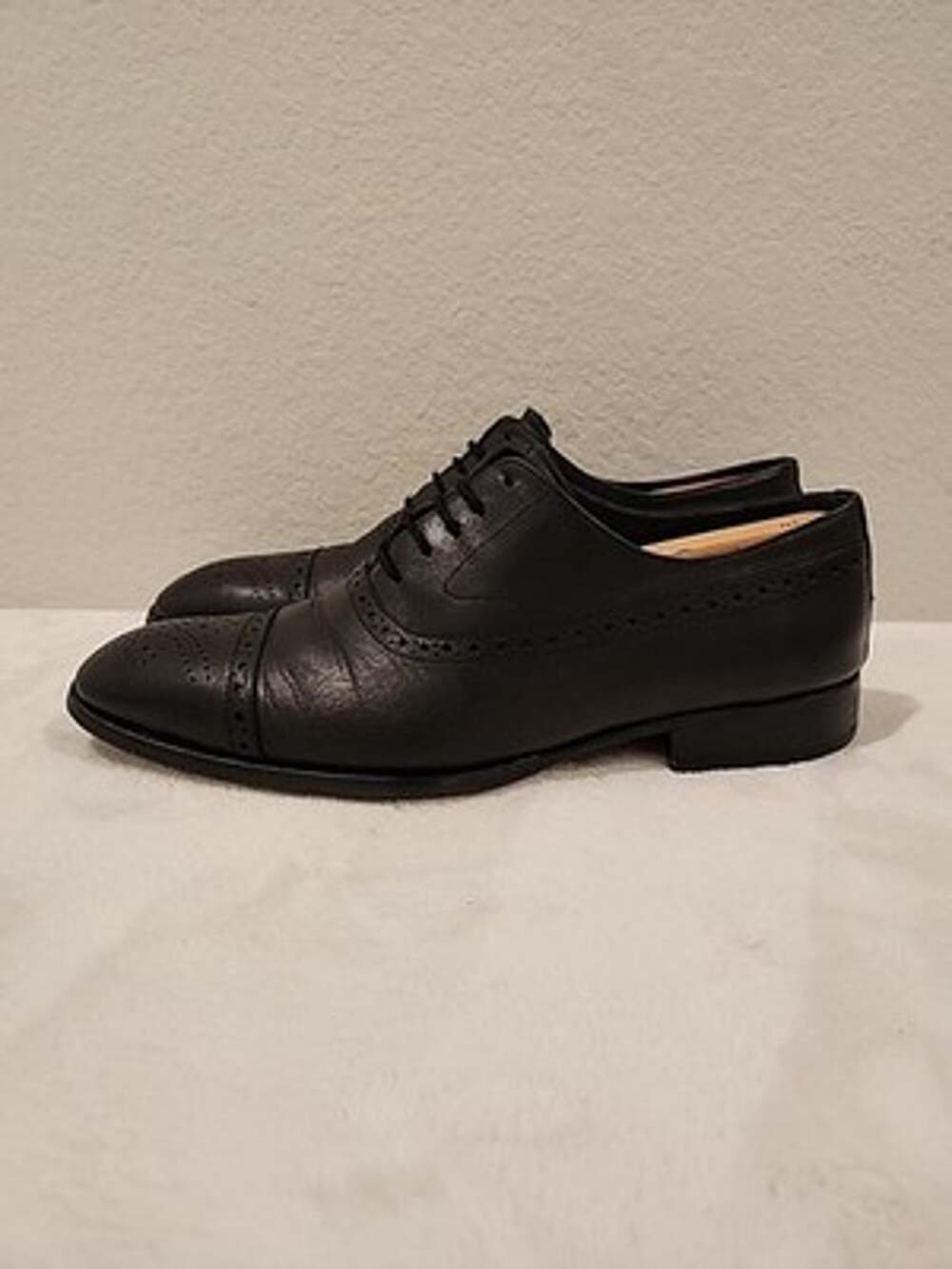 Paul Parkman Men's EU 41 US 8.5 Black Leather Oxford Dress Shoes